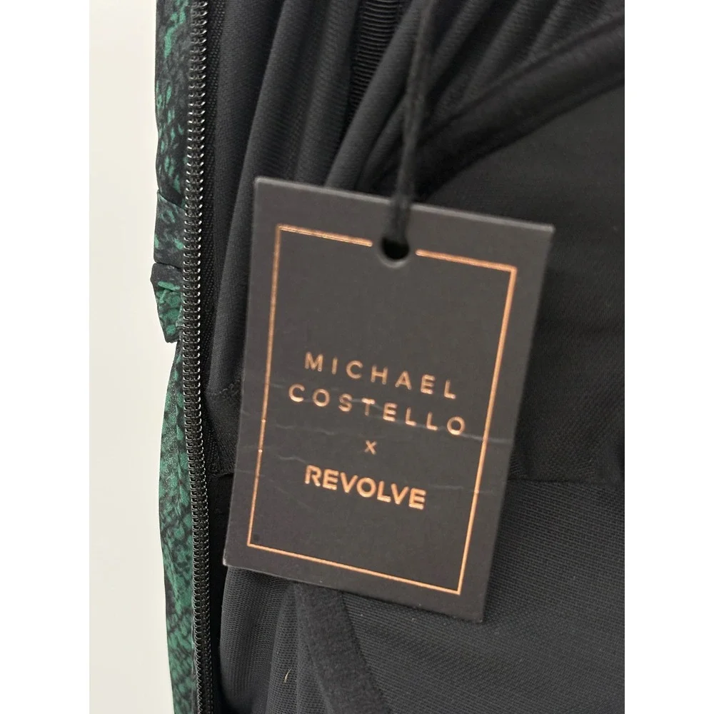 New Michael Costello Revolve Jumpsuit Snakeskin Strapless Corset Small Green - Picture 5 of 8